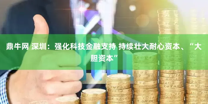 鼎牛网 深圳：强化科技金融支持 持续壮大耐心资本、“大胆资本”